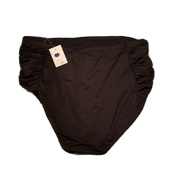 APT9 High Waist Ruched Black Swimsuit Bottom - Picture 4 of 4